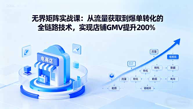 无界矩阵实战课:从流量获取到爆单转化的全链路技术,实现店铺GMV提升200%-邪修侠