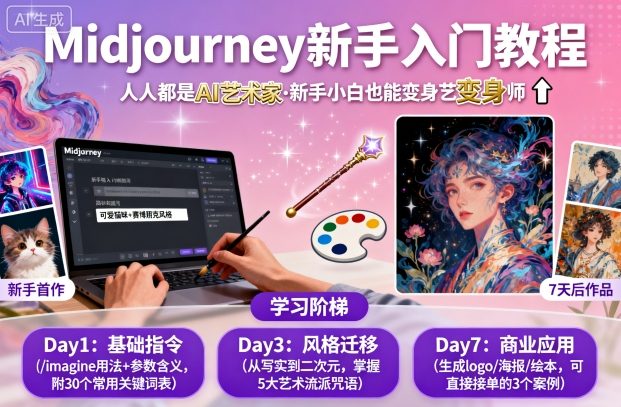 midjourney新手入门教程:人人都是AI艺术家,新手小白也能变身艺术大师-邪修侠