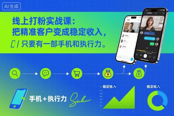 线上打粉实战课:把精准客户变成稳定收入,只要有一部手机和执行力-邪修侠
