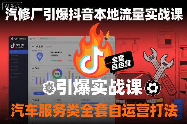 汽修厂引爆抖音本地流量实战课,汽车服务类全套自运营打法-邪修侠
