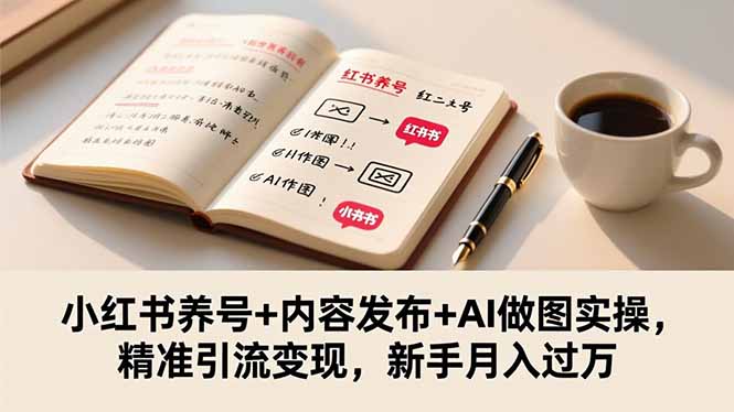 小红书养号+内容发布+AI做图实操,精准引流变现,新手月入过万-邪修侠