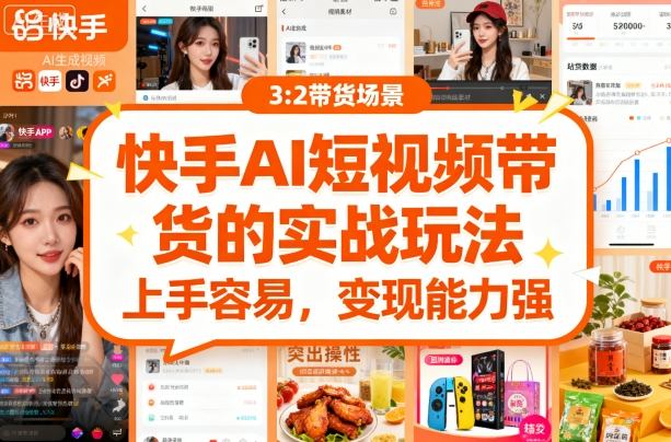 快手ai短视频带货的实战玩法,上手容易,变现能力强-邪修侠