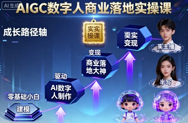 AIGC数字人商业落地实操课,从零基础小白到AI数字人大神-邪修侠