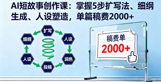 AI短故事创作课:掌握5步扩写法、细纲生成、人设塑造,单篇稿费2000+-邪修侠