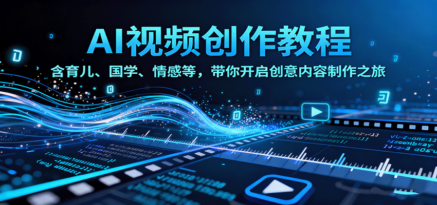 AI视频创富课，含育儿、国学、情感等，带你开启创意内容制作之旅-邪修侠