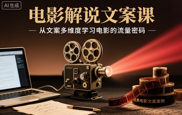 电影解说文案课,从文案多维度学习电影的流量密码-邪修侠