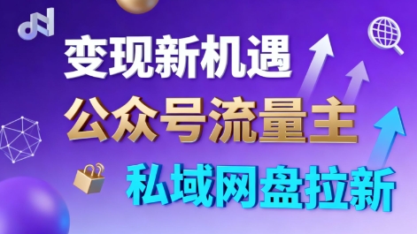 公众号流量主+私域网盘拉新,多方式变现,简单易上手,当天就有收益-邪修侠