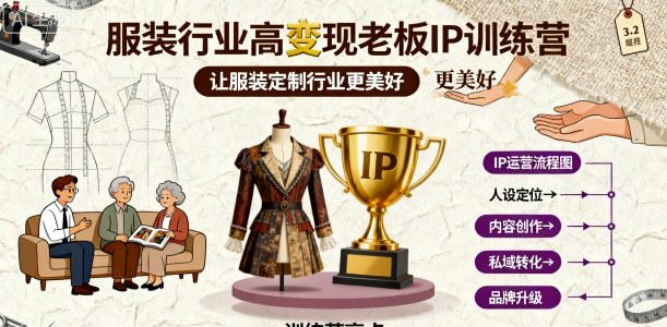 服装行业高变现老板IP训练营,让服装定制行业更美好-邪修侠