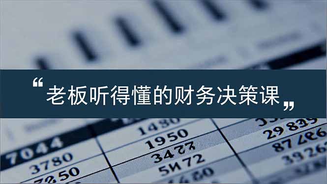 老板能听得懂的财务决策课,报表解读、数据洞察、风险识别,用财务驱动业务增长-邪修侠