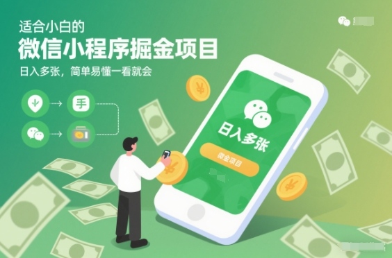 适合小白的微信小程序掘金项目,日入多张,简单易懂一看就会【揭秘】-邪修侠