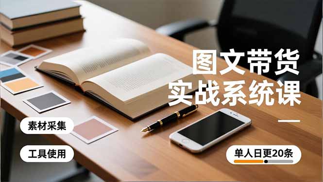 图文带货实战系统课,工具使用、素材采集、防同质化,单人日更20条月入3w+-邪修侠