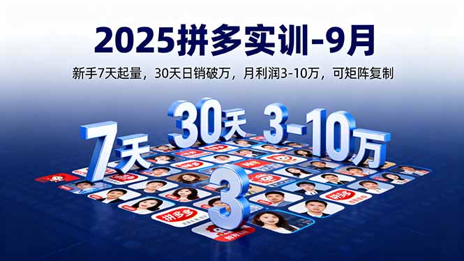 2025拼多多实训-9月:新手7天起量,30天日销破万,月利润3-10万,可矩阵复制-邪修侠