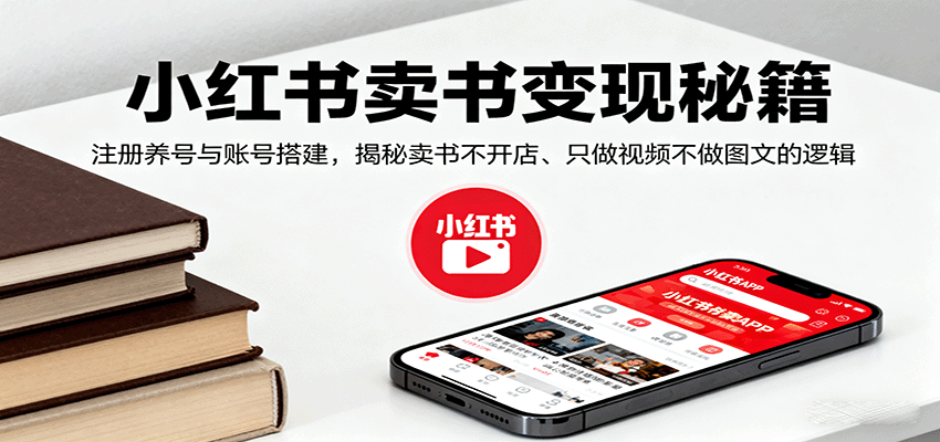 小红书卖书变现秘籍，注册养号与账号搭建，揭秘卖书不开店、只做视频不做图文的逻辑-邪修侠