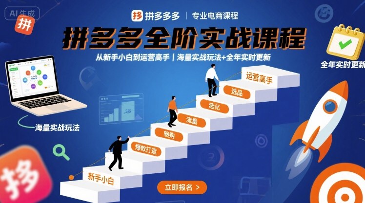 拼多多全阶实战课程,从新手小白到运营高手,海量实战玩法+全年实时更新【2025年10月更新】-邪修侠