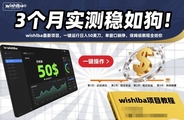 3个月实测稳如狗!wishlba最新项目,一键运行日入50美刀,单窗口躺挣,保姆级教程全给你【揭秘】-邪修侠