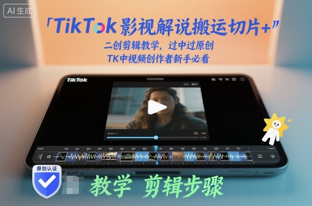 TikTok影视解说搬运切片+二创剪辑教学,过中过原创,TK中视频创作者新手必看-邪修侠