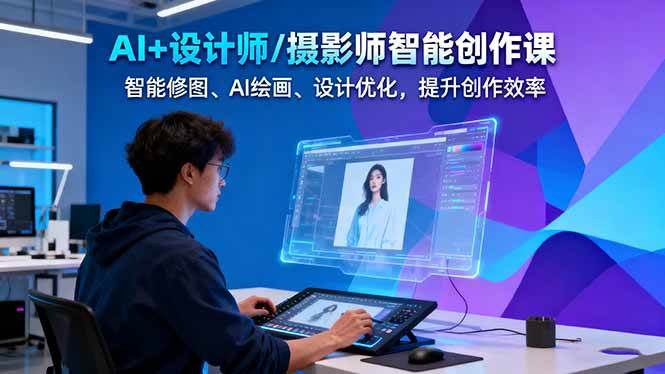 AI+设计师/摄影师智能创作课:智能修图、AI绘画、设计优化,提升创作效率-邪修侠