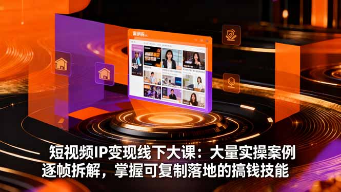 短视频IP变现线下大课:大量实操案例逐帧拆解,掌握可复制落地的搞钱技能-邪修侠