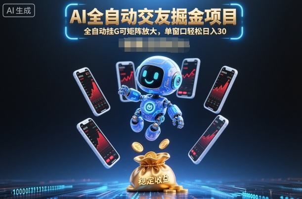 AI全自动交友掘金项目,全自动挂G可矩阵放大,单窗口轻松日入30+【揭秘】-邪修侠