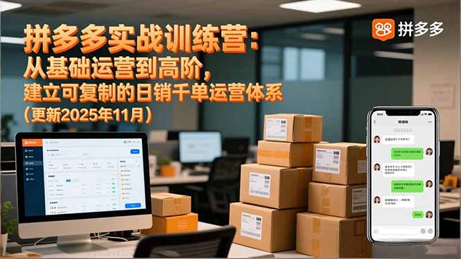 拼多多实战训练营:从基础运营到高阶,建立可复制的日销千单运营体系(更新11月-邪修侠