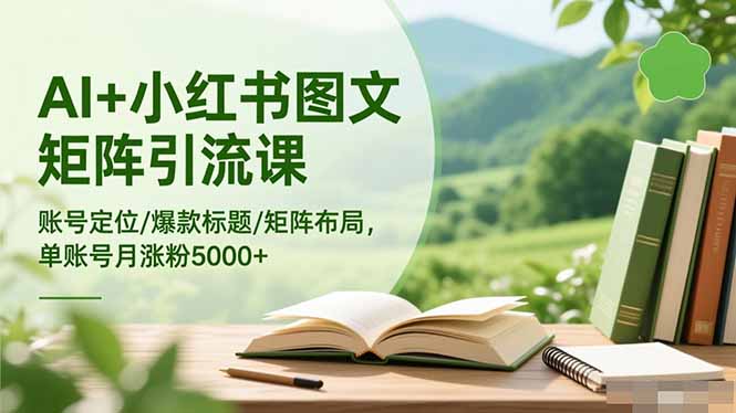 AI+小红书图文矩阵引流课:账号定位/爆款标题/矩阵布局/单账号月涨粉5000+-邪修侠