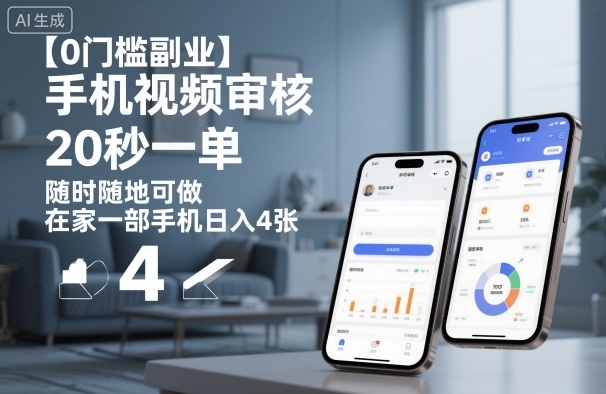 【0门槛副业】手机视频审核,20秒一单,随时随地可做,在家一部手机日入4张【揭秘】-邪修侠