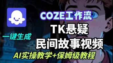 Coze扣子工作流一键生成TK悬疑民间故事视频,AI实操教学+保姆级教程-邪修侠