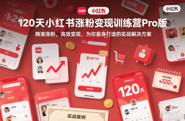 120天小红书涨粉变现训练营Pro版,精准涨粉,高效变现,为你量身打造的实战解决方案-邪修侠