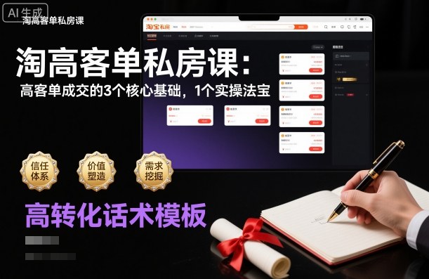 淘高客单私房课:高客单成交的3个核心基础,1个实操法宝-邪修侠