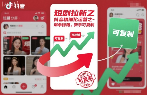 短剧拉新之抖音精细化运营之爆单秘籍,新手可复制-邪修侠