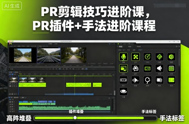 PR剪辑技巧进阶课,PR插件+手法进阶课程-邪修侠