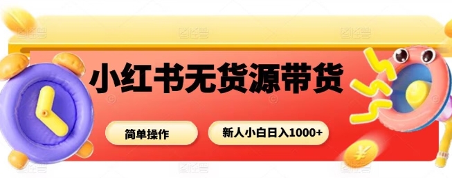 小红书无货源带货项目,简单无脑,新人小白日入多张-邪修侠