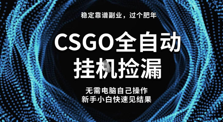 【稳定副业】全球最热门游戏CSGO全自动捡漏,最新玩法,新手小白日入5张+【揭秘】-邪修侠