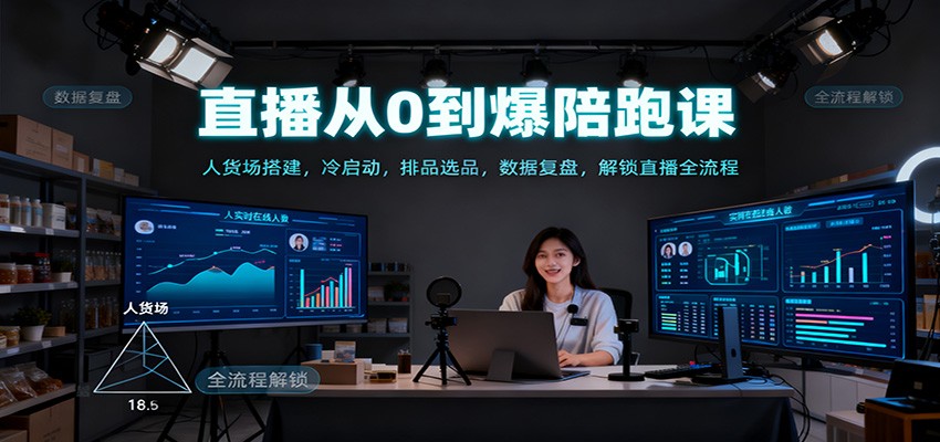 直播从0到爆陪跑课：人货场搭建，冷启动，排品选品，数据复盘，解锁直播全流程-邪修侠