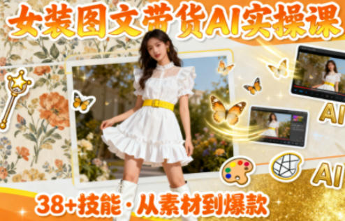 女装图文带货的AI实操课,覆盖38个实用技能,快速提升素材制作效率-邪修侠