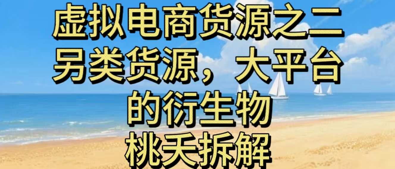 虚拟电商之二—另类的货源,大平台的衍生物-邪修侠