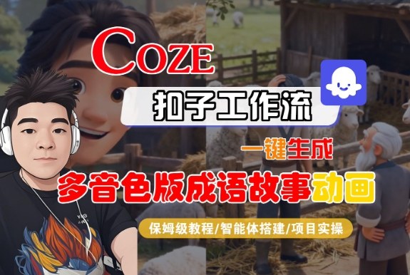 Coze扣子智能体工作流一键生成“多音色版成语故事“动画,全流程保姆级教学-邪修侠