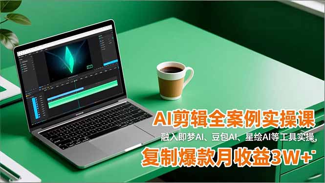 AI剪辑全案例实操课,融入即梦AI、豆包AI、星绘AI等工具实操,复制爆款月收益3W+-邪修侠