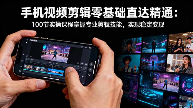 手机视频剪辑零基础直达精通:100节实操课程掌握专业剪辑技能,实现稳…-邪修侠