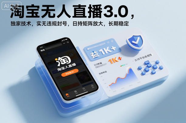 淘宝无人直播3.0,独家技术,实无违规封号,日收益1k+,支持矩阵放大,长期稳定【揭秘】-邪修侠