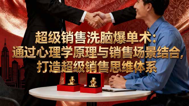 超级销售洗脑爆单术:通过心理学原理与销售场景结合,打造超级销售思维体系-邪修侠