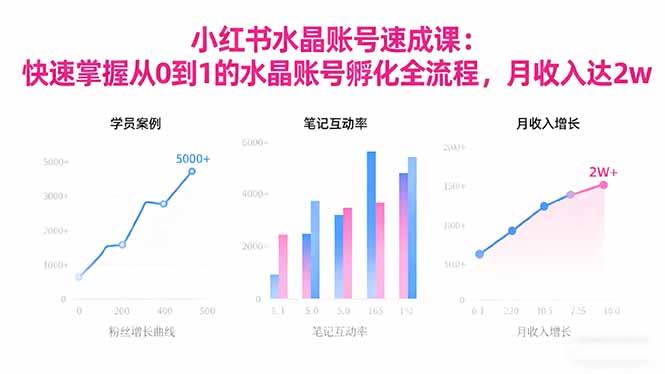 2025小红书水晶账号速成课:快速掌握从0-1水晶账号孵化全流程,月收入达2w-邪修侠