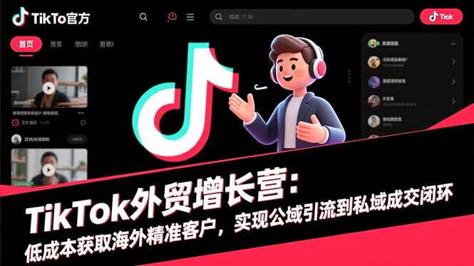 TikTok外贸增长营:低成本获取海外精准客户,实现公域引流到私域成交闭环-邪修侠