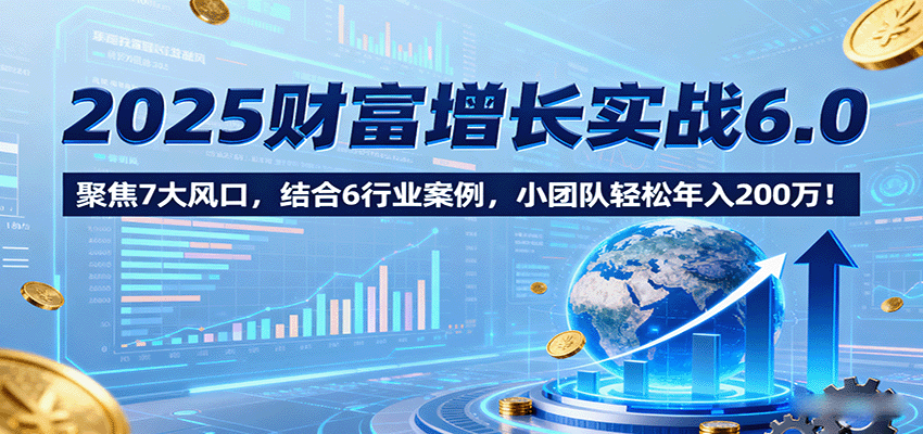 2025财富增长实战6.0，聚焦7大风口，结合6行业案例，小团队轻松年入200万！-邪修侠