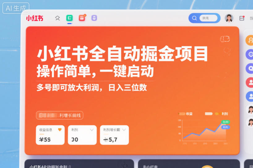 小红书全自动掘金项目,操作简单,一键启动,多号即可放大利润,日入三位数【揭秘】-邪修侠