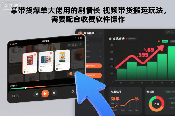 某带货爆单大佬用的剧情长视频带货搬运玩法,需要配合收费软件操作-邪修侠
