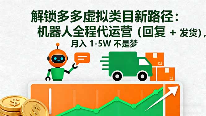 解锁多多虚拟类目新路径:机器人全程代运营(回复 + 发货-邪修侠