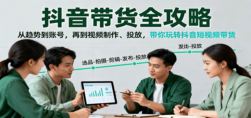 抖音带货全攻略:从趋势到账号,再到视频制作、投放,带你玩转抖音短视频带货-邪修侠