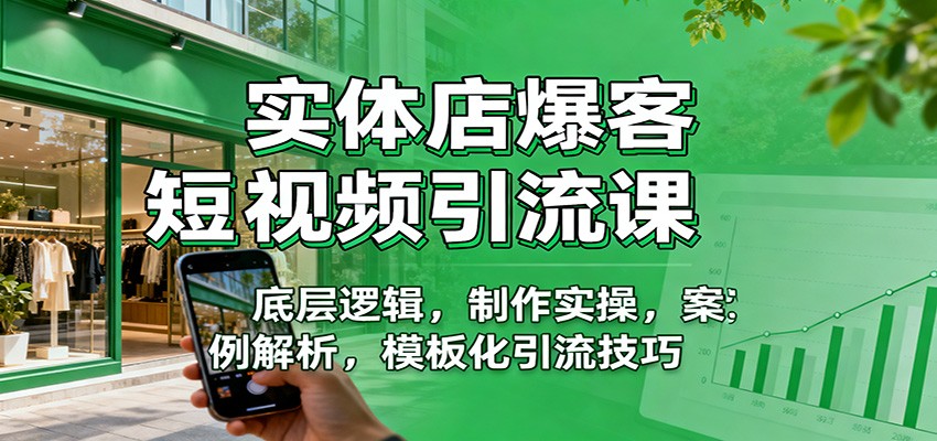 实体店爆客短视频引流课：底层逻辑，制作实操，案例解析，模板化引流技巧-邪修侠