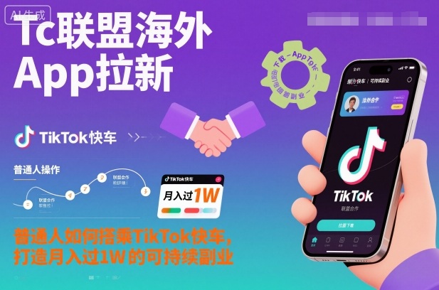 Tc联盟海外App拉新:普通人如何搭乘TikTok快车,打造月入过1W的可持续副业-邪修侠